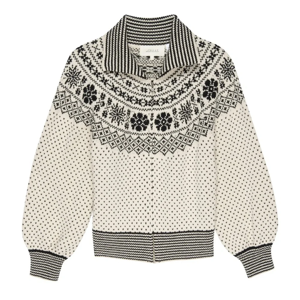 THE GREAT. The Ranch Cardigan Snow Day Fair Isle Size M - Picture 4 of 8